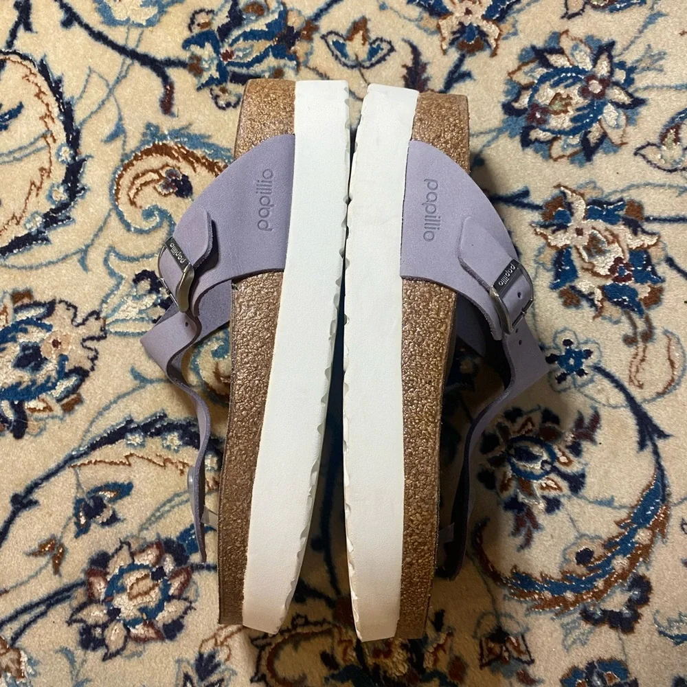 Birkenstock Papillio Gizeh Nubuck Leather Platform in Purple Fog, women’s 40 - Picture 5 of 8